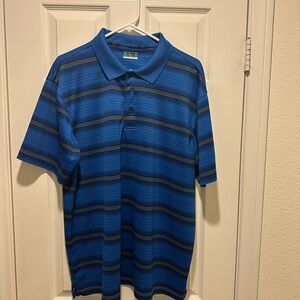 Hogan Blue Polo Shirt with Navy Stripes